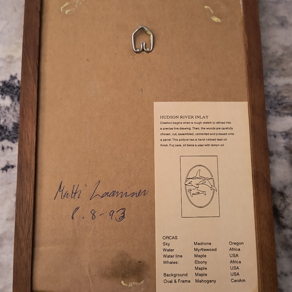 Hudson River inlay whales. Wooden framed - Picture 4 of 6